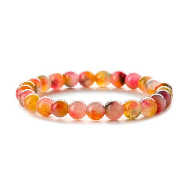 Hot sale easy match colorful natural stone bead bracelet