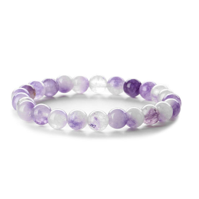 Hot sale easy match colorful natural stone bead bracelet