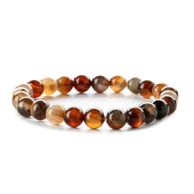 Hot sale easy match colorful natural stone bead bracelet