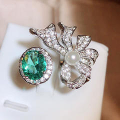Luxury cubic zircon bow oval cut statement rings