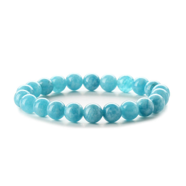 Hot sale easy match colorful natural stone bead bracelet