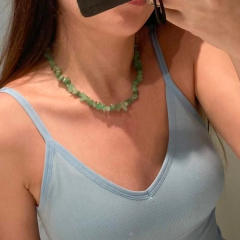 Summer beach design irregular shape crystal beads choker necklace