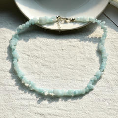 Summer beach design irregular shape crystal beads choker necklace