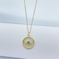 Evil eye butterfly heart pendant eal gold plated copper necklace