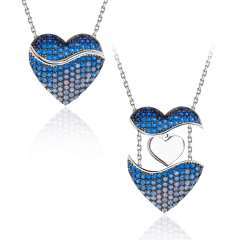 Hot sale locket angel wing color rhinestone mother's day necklace