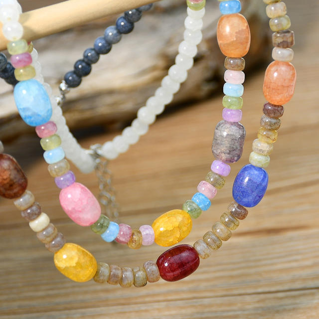 Personality natural crystal bead necklace