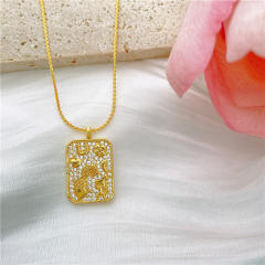 Real gold plated copper evil eye pendant copper necklace