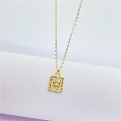 Evil eye butterfly heart pendant eal gold plated copper necklace