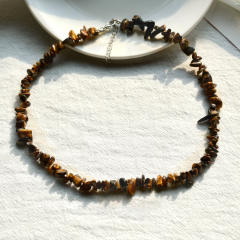 Summer beach design irregular shape crystal beads choker necklace