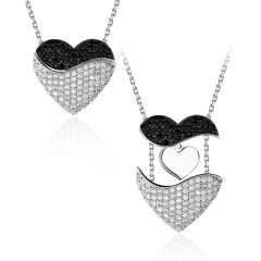 Hot sale locket angel wing color rhinestone mother's day necklace