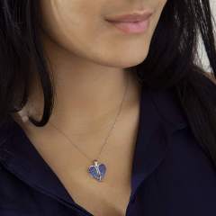 Hot sale locket angel wing color rhinestone mother's day necklace