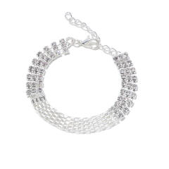 Vintage full rhinestone tennis chain star hasma charm bracelet