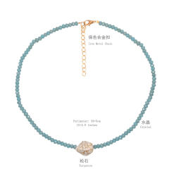 INS trend Y2K colorful crystal bead pearl choker necklace