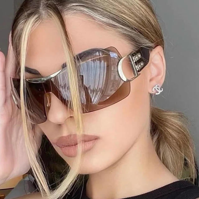 Y2K personality rimless sunglasses