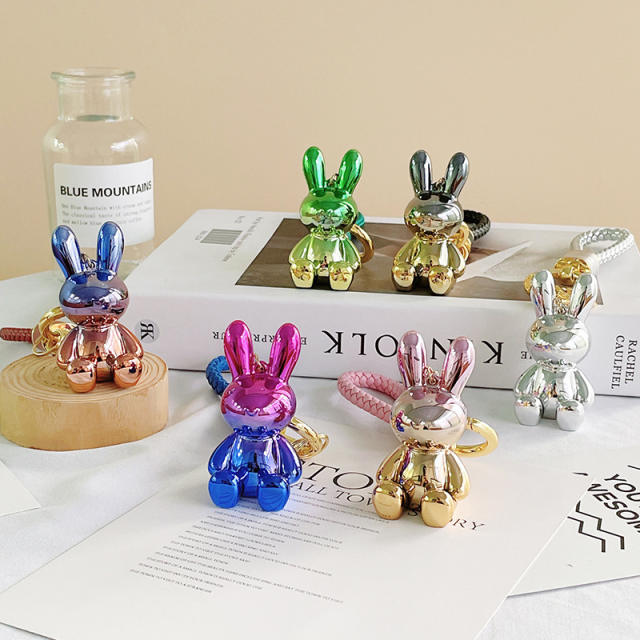 Y2K gorgeous color laser cartoon rabbit keychain,KEYCHAIN&BROOCHES