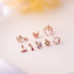 Sumer design colorful rhinestone cartilage earrings(1pcs price)