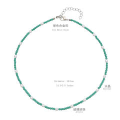 INS trend Y2K colorful crystal bead pearl choker necklace