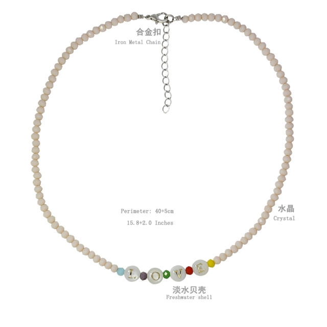 INS trend Y2K colorful crystal bead pearl choker necklace
