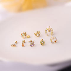 Sumer design colorful rhinestone cartilage earrings(1pcs price)