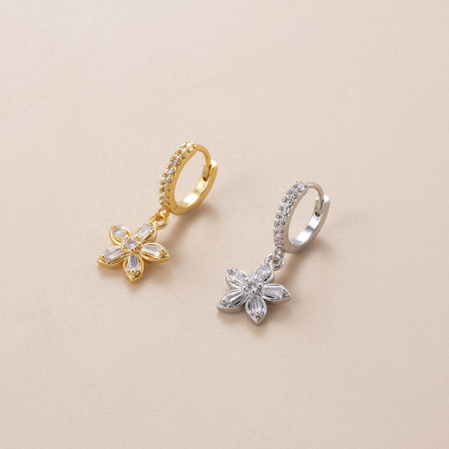 Star heart wing copper huggie earrings(1pcs price)
