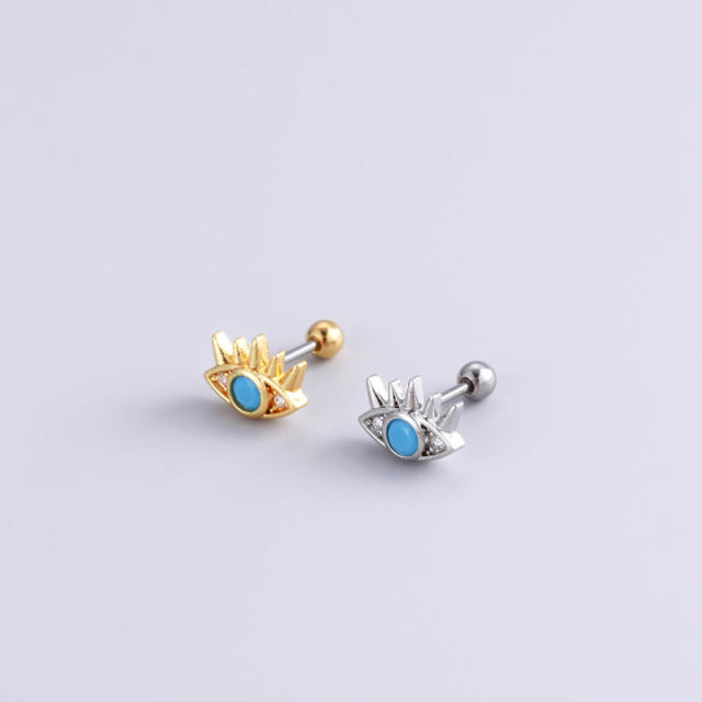 Delicate heart evil eye cartilage earrings(1pcs price)