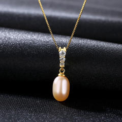 Sterling silver water pearl one pearl necklace