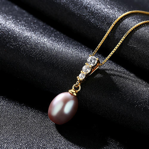 Sterling silver water pearl one pearl necklace