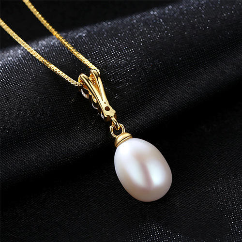Sterling silver water pearl one pearl necklace
