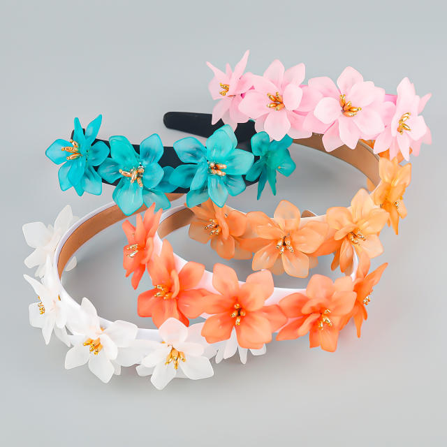 Spring design resin flower headband
