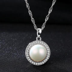 925 sterling silver water pearl one pearl necklace