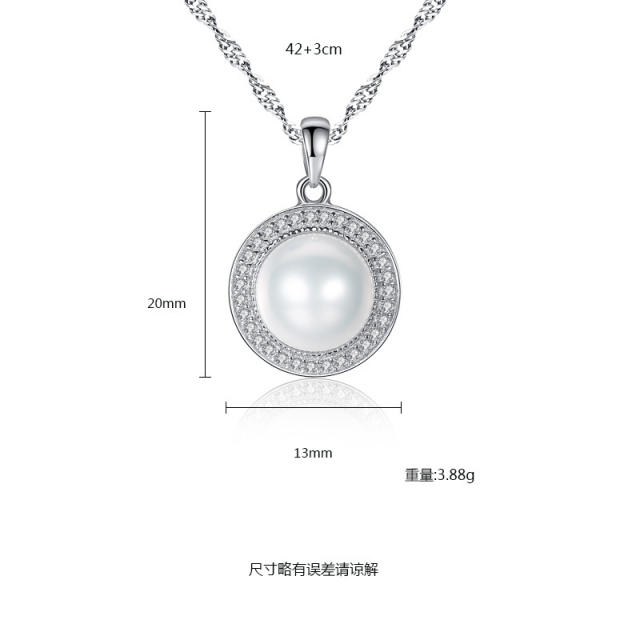 925 sterling silver water pearl one pearl necklace