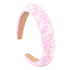 Spring design colorful beaded padded headband