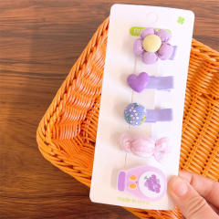 5pcs cute cartoon hair clips set for kids