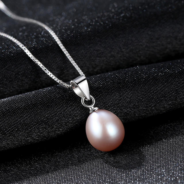 Sterling silver real pearl necklace
