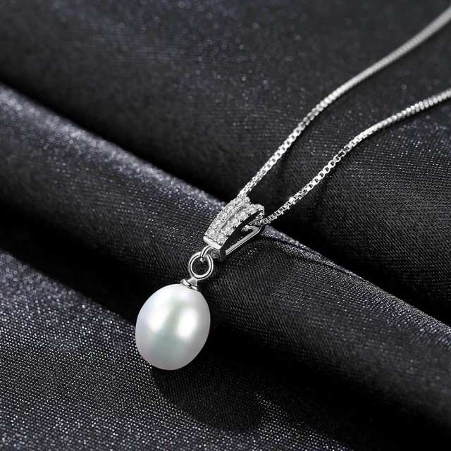 Sterling silver AAA cubic zircon real pearl necklace