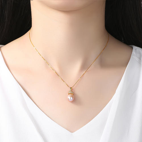 Sterling silver baroque pearl necklace