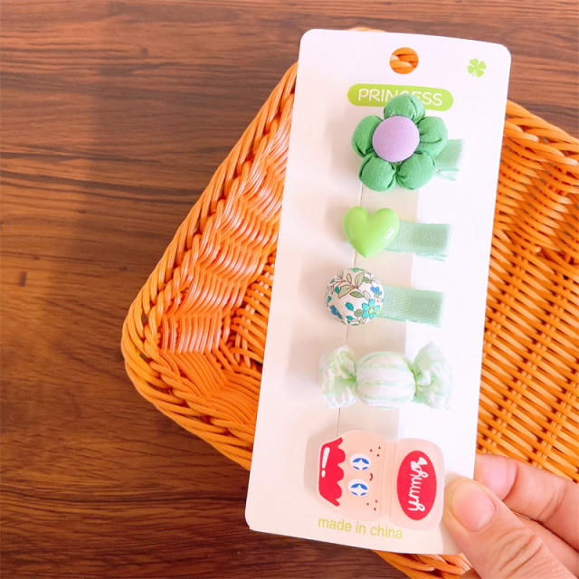 5pcs cute cartoon hair clips set for kids