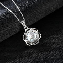 Sterling silver black pearl necklace