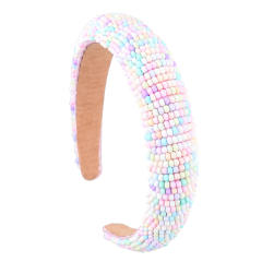 Spring design colorful beaded padded headband