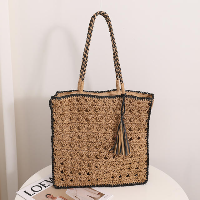 New design beach straw tote bag