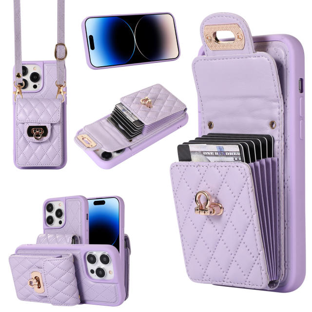 Hot sale plain color quilted mini phone bag