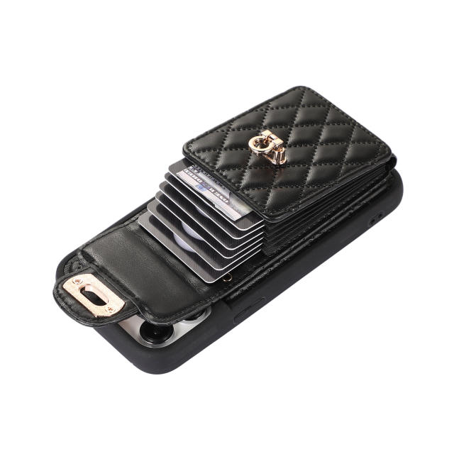Hot sale plain color quilted mini phone bag