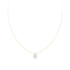 Dainty moonstone drop stainless steel choker necklace