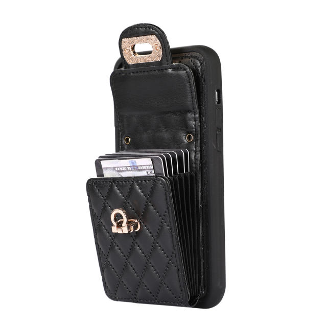 Hot sale plain color quilted mini phone bag