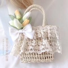 Sweet lolita summer flower boater hat