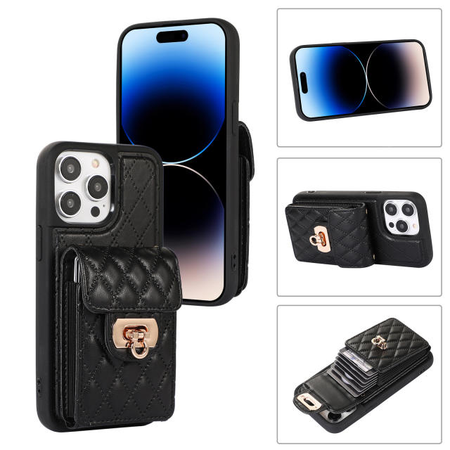 Hot sale plain color quilted mini phone bag