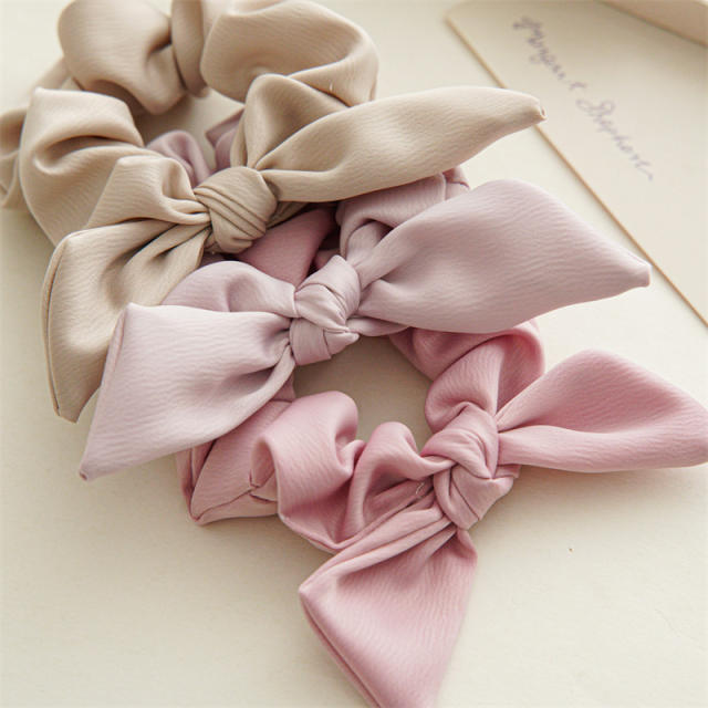 Korean fashion plain color bunny ear scrunchies