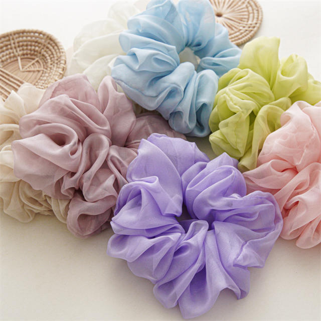 Summer design plain color chiffon scrunchies