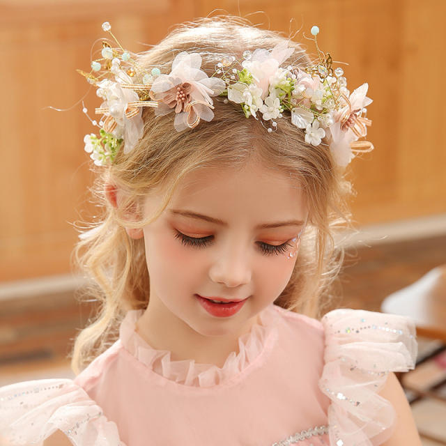 Spring design natural flower pearl bead headband