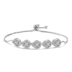 Delicate drop cubic zircon copper slide bracelet